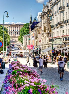 Oslo, Norveç - Temmuz 2022: Yaz mevsiminde şehir ve binaların manzarası çok güzel, HDR Image