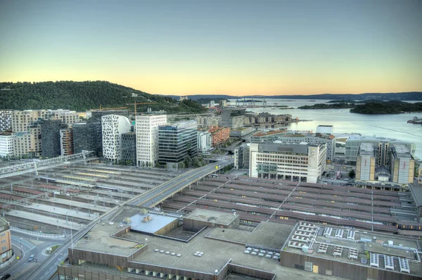 Oslo Noruega Julio 2022 Hermosa Vista Ciudad Los Edificios Hora — Foto de Stock