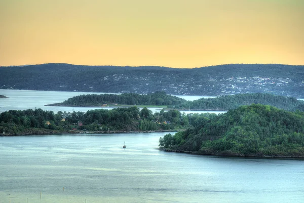 stock image Oslo, Norway - July 2022: Beautiful view on the city and buildings at summer time, HDR Image