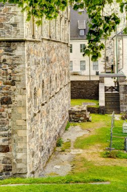 Bergen, Norrway - Ağustos 2022: Yaz mevsimi, HDR İmaj Tarihi Sanayi