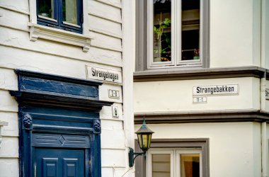 Bergen, Norrway - Ağustos 2022: Yaz mevsimi, HDR İmaj Tarihi Sanayi