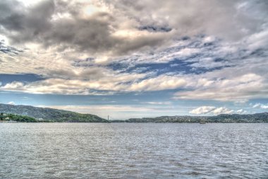 Bergen, Norrway - Ağustos 2022: Yaz mevsimi, HDR İmaj Tarihi Sanayi