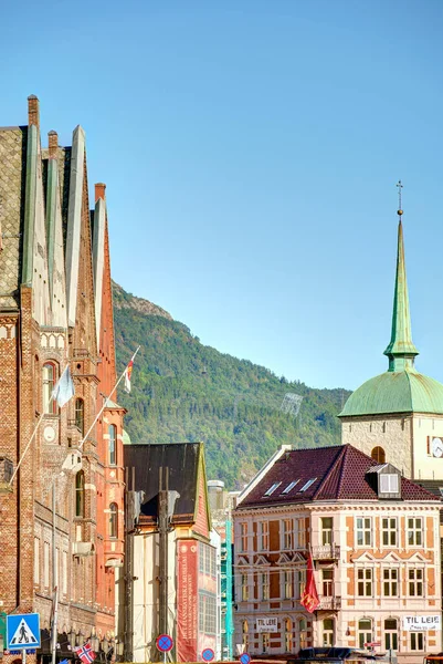 Берген Норвегія Серед 2022 Історична Центра Номертімі Хдр Імперія — стокове фото