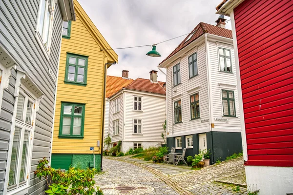 Bergen Norway August 2022 Historical Center Summertime Hdr Image — Stock Photo, Image