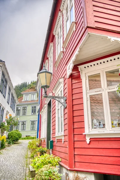 Stock image BERGEN, NORWAY - AUGUST 2022 : HISTORICAL CENTER IN SUMMERTIME, HDR IMAGE