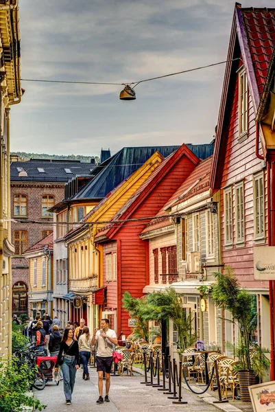 ベルゲン ノルウェー 2022年8月 夏の歴史的中心 Hdr画像 — ストック写真