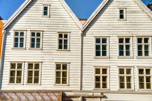 stock image BERGEN, NORWAY - AUGUST 2022 : HISTORICAL CENTER IN SUMMERTIME, HDR IMAGE