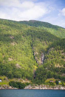 Norveç 'te şelaleli Hardangerfjord' un inanılmaz manzarası 