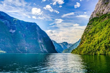 Norveç 'te yaz mevsiminde Hardangerfjord' un inanılmaz manzarası