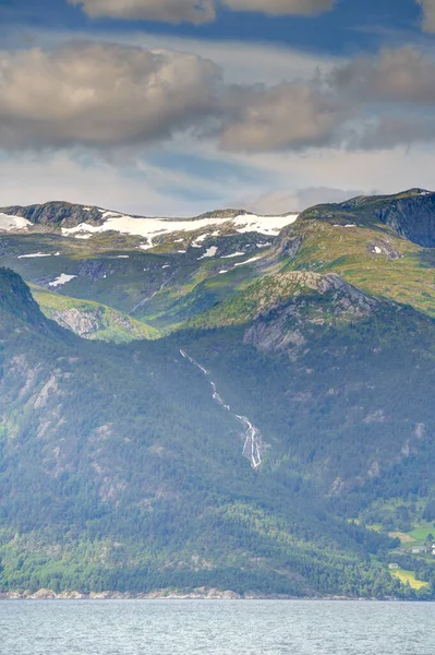 Vue Imprenable Sur Hardangerfjord Norvège Heure Été — Photo