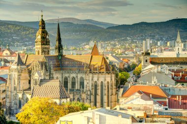 Kosice, Slovakia - May 2022 : Historical center in sunny weather, HDR Image