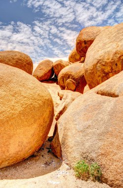 Beautiful view of Spitzkoppe bald granite peaks located between Usakos and Swakopmund in the Namib desert of Namibia