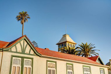 Swakopmund, Namibia - February, 2023: Historical city center in wintertime, HDR Image