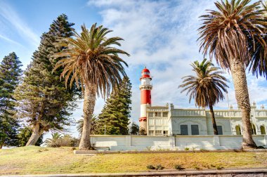 Swakopmund, Namibia - February, 2023: Historical city center in wintertime, HDR Image