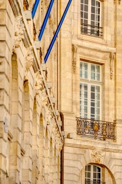 Bordeaux, Fransa - Aralık 2022: Kışın tarihi kent merkezi, HDR Image