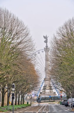 Bordeaux, Fransa - Aralık 2022: Kışın tarihi kent merkezi, HDR Image