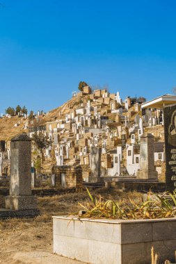 Semerkand, Özbekistan - Kasım 2022: Şah I Zinda Necropolis güneşli havada