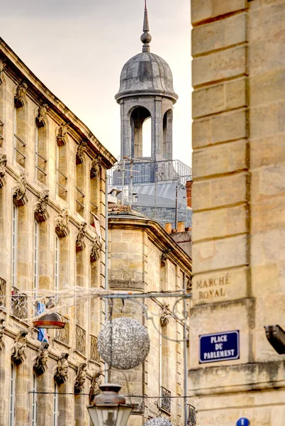 Bordeaux Franciaország 2022 December Történelmi Belváros Télen Hdr Kép — Stock Fotó