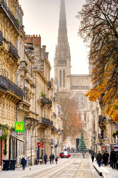 Bordeaux France December 2022 Historical City Center Winter Hdr Image — стокове фото