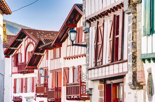 Espelette Frankreich Januar 2023 Malerisches Baskisches Dorf Winter — Stockfoto