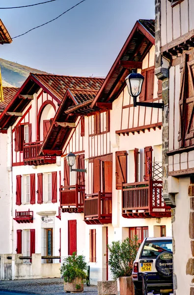 Espelette Frankreich Januar 2023 Malerisches Baskisches Dorf Winter — Stockfoto