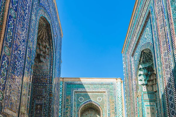 Samarkand Usbekistan November 2022 Nekropole Des Schah Zinda Bei Sonnigem — Stockfoto