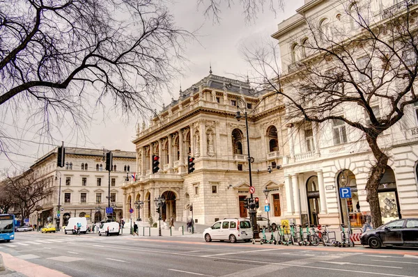 Budapest Ungarn März 2023 Historisches Stadtzentrum Bei Bewölktem Wetter Hdr — Stockfoto