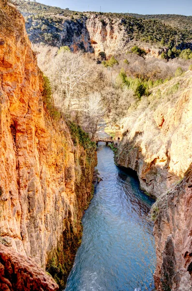 Widok Park Naturalny Monasterio Piedra Hiszpania — Zdjęcie stockowe
