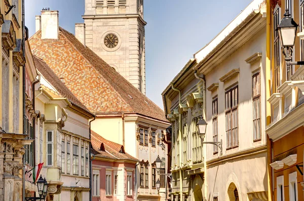 Sopron Hungria Março 2023 Centro Histórico Cidade Tempo Ensolarado Hdr — Fotografia de Stock