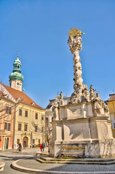 Sopron Maďarsko Březen 2023 Historické Centrum Města Slunečného Počasí Hdr — Stock fotografie