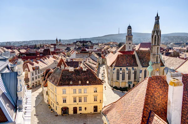 Sopron Ungern Mars 2023 Historisk Stadskärna Soligt Väder Hdr Bild — Stockfoto
