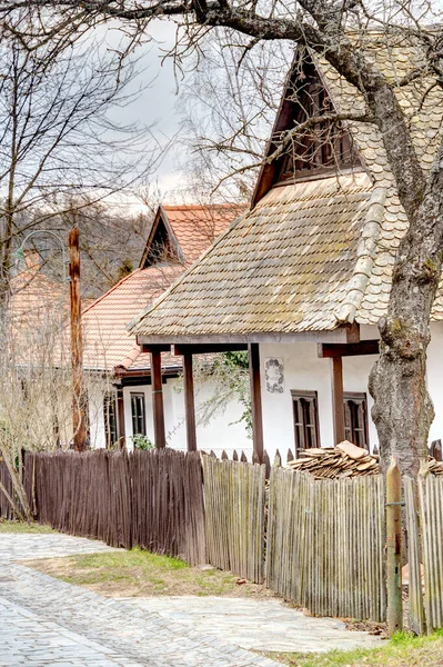 Holloko Macaristan Mart 2023 Bulutlu Havada Resim Köyü Hdr Görüntü — Stok fotoğraf