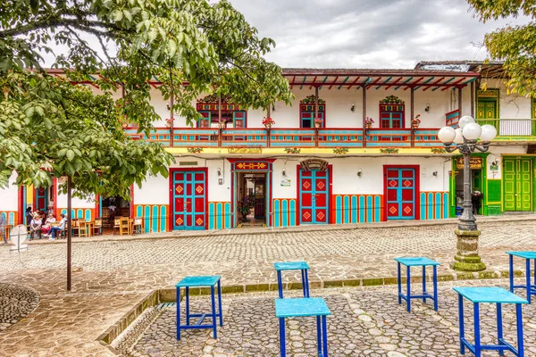 Jardin Kolumbia Maj 2019 Kolorowe Zabytkowe Domy Kolonialne Ulicy Jardin — Zdjęcie stockowe