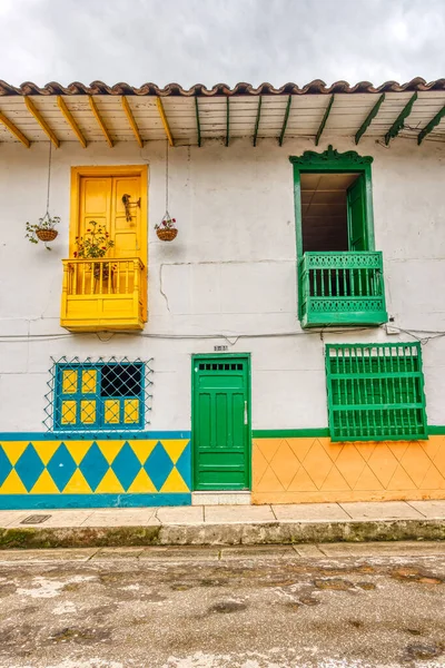 Jardin Colombia May 2019 Vintage Colorful Colonial Houses Street Jardin — Stock Photo, Image