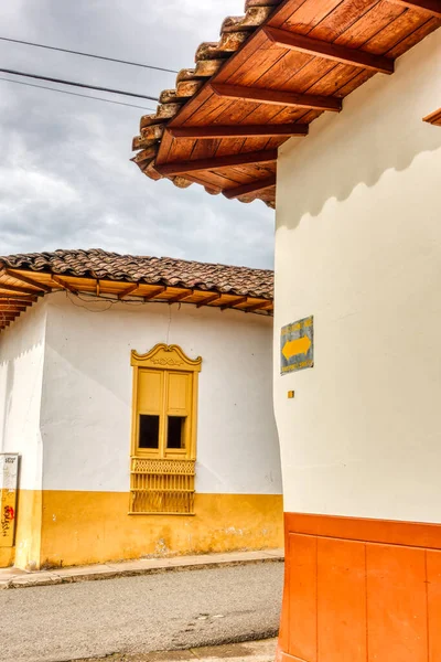 Jardin Colombia May 2019 Vintage Colorful Colonial House Street Jardin — стокове фото