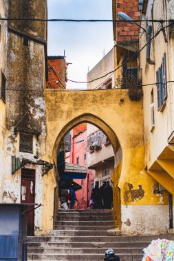 Meknes, Fas - Ocak 2020: Kışın Tarihi Merkez, HDR Görüntü