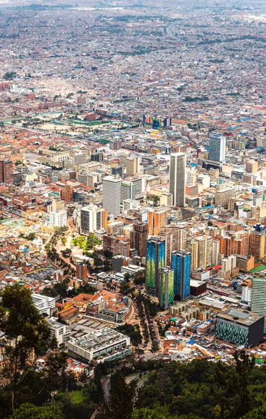 Vue Aérienne Panoramique Ville Bogota Coucher Soleil — Photo