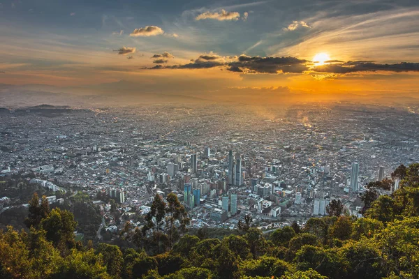 Vista Aérea Panorámica Ciudad Bogotá Atardecer —  Fotos de Stock