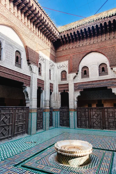 Meknes Morocco January 2020 Bou Inania Madrasa Islamic School Hdr — Stock Photo, Image