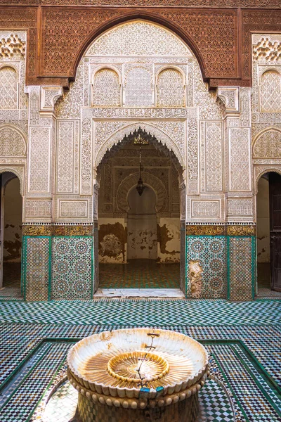 Meknes Maroko Styczeń 2020 Bou Inania Madrasa Islamic School Hdr — Zdjęcie stockowe