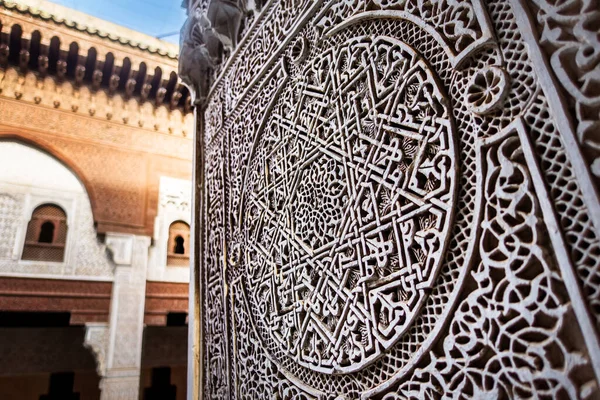 Мекнес Марокко Январь 2020 Года Медресе Инания Исламская Школа Изображение — стоковое фото