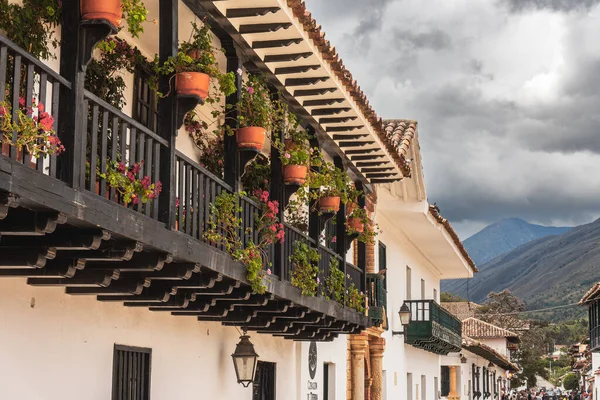Villa Leyva Colombia April 2019 Beautiful View Historical Buildings Cloudy — Stock Photo, Image