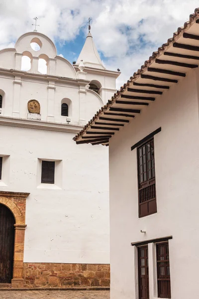 stock image Villa de Leyva, Colombia -  April 20, 2019: Beautiful view of the historical buildings during cloudy day. 