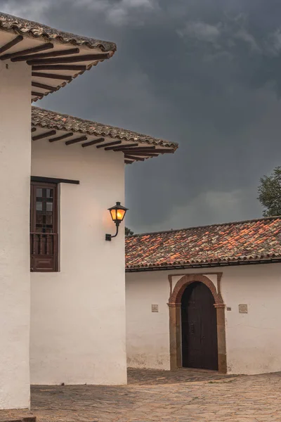 Villa Leyva Colombia April 2019 Nydelig Utsikt Historiske Bygningene Overskyet – stockfoto