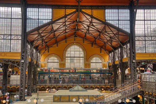 Будапешт Венгрия Ноября 2022 Года Интерьер Большого Рыночного Зала Будапеште — стоковое фото