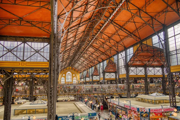 stock image Budapest, Hungary - November 05, 2022: Interior of Great Market Hall in Budapest