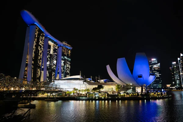 Singapore Singapore July 7Th 2023 Beautiful View City Landmarks Night — Stock Photo, Image
