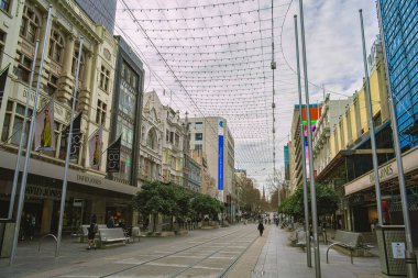 Melbourne, Avustralya - 20 Temmuz 2023: Bulutlu havada tarihi şehir merkezi, HDR Image