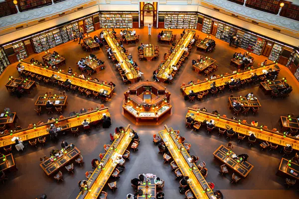 Melbourne Australia Agosto 2023 Victoria Library Interior Hdr Image — Foto de Stock