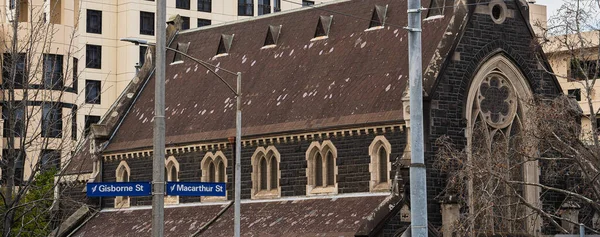 Мельбурн Австралія Липень 2023 Історичний Центр Міста Похмуру Погоду Hdr — стокове фото